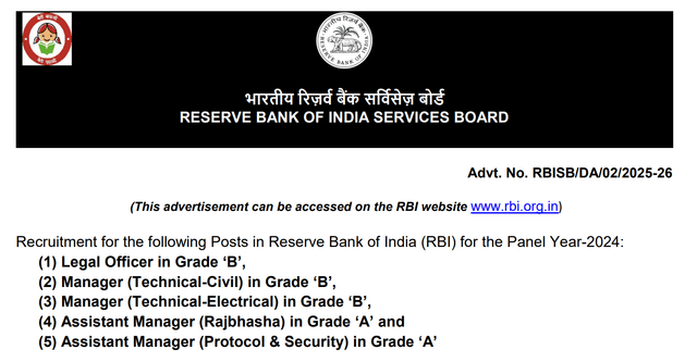 RBI Officers Grade B Online Form 2025 Image
