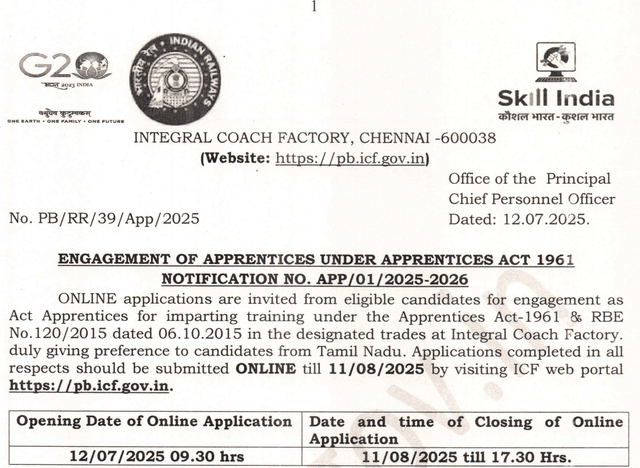 ICF Apprentice Online Form 2025 for 1010 Post Image